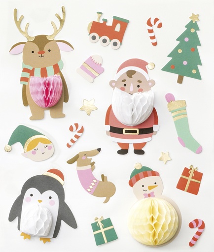 [847914] 3D CHRISTMAS STICKERS "HONEYCOMB"