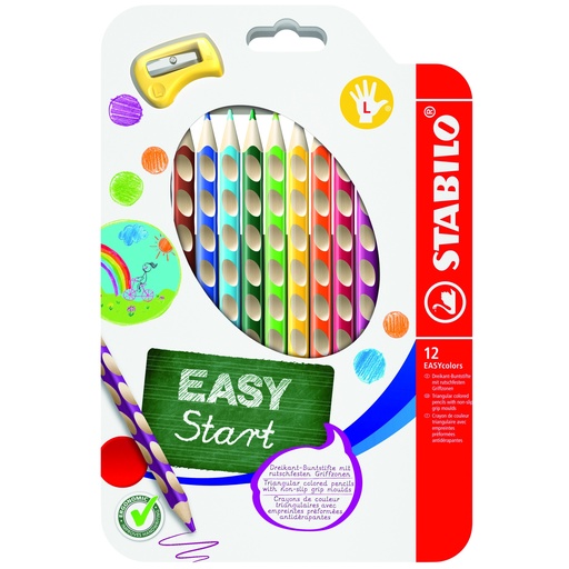 [52020] STABILO EASYCOLORS LINKSHÄNDER, 12ER-PACK + 1 ANSPITZER