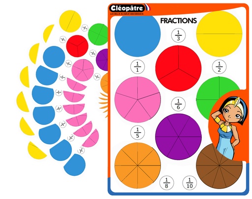 [607802] FRACTIONAL ADHESIVE STICKERS, 18 SHEETS