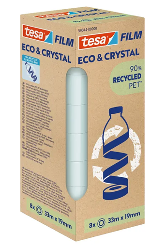 [0136B] TESA ECO AND CRYSTAL ADHESIVE 33M X 19 mm, BOX OF 8