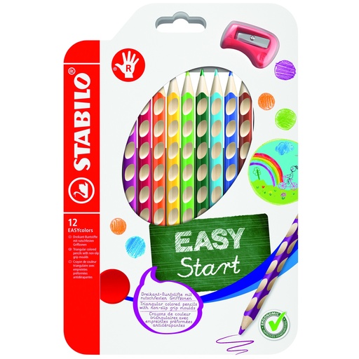 [52021] STABILO EASYCOLORS DROITIER, POCHETTE DE 12 +1 TAILLE CRAYON