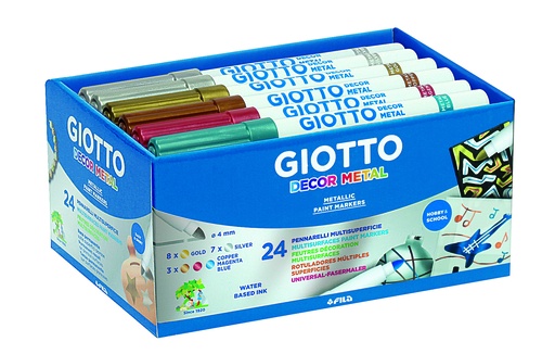 [535403] GIOTTO METALLDECOR-MARKER, SCHULPACKUNG MIT 24 STÜCKEN
