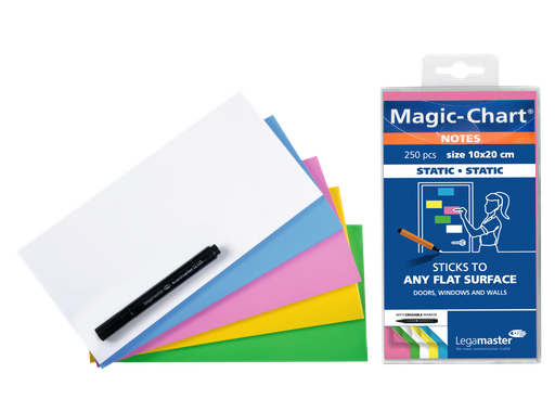[7343] MAGIC NOTES 10X20CM ASSORTED, 250 PCS