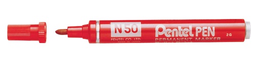 PENTEL PERMANENTE MARKER N50 KOGEL, ROOD