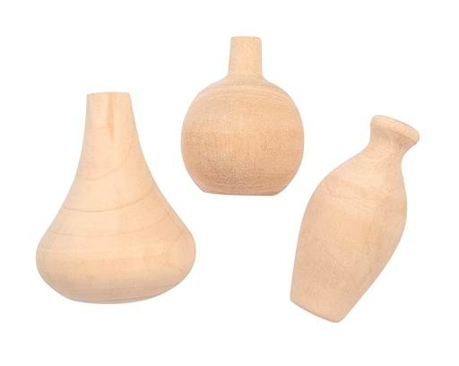 [80452] HALF MINI WOODEN VASES