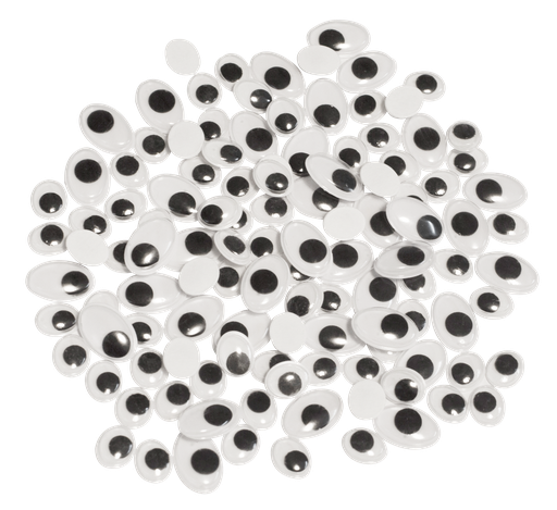 [81883] YEUX MOBILES ADHÉSIFS OVALES, 150 PIÈCES