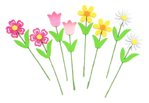 [814112] FILZBLUMEN, 8 STÜCK