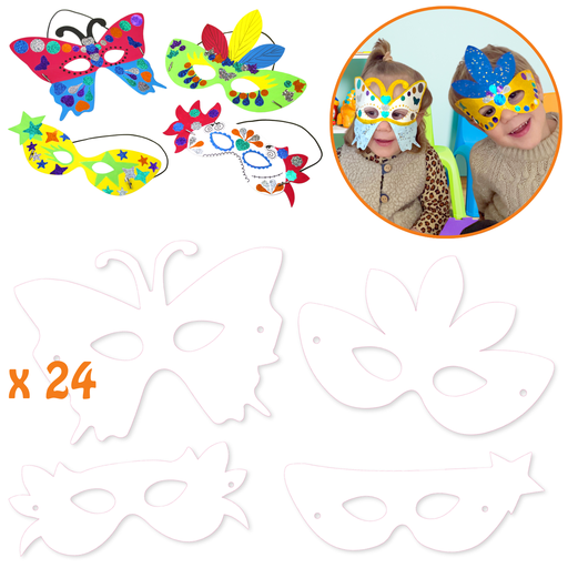 [81922] Venezianische Pappmasken, 24er-Set