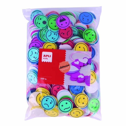 [821481] Bunte Klebeschaum-Smileys, 500 Stück