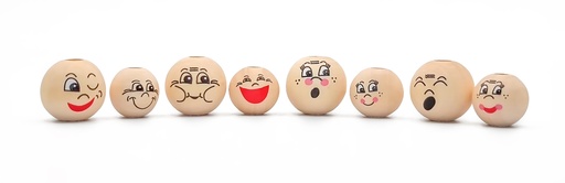 [82721] PERLES VISAGES EN BOIS, 8 PIÈCES