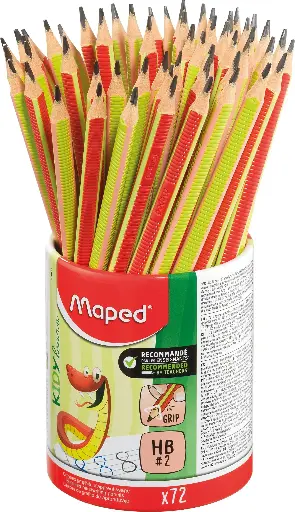 [52019] CRAYONS NOIRS AVEC GRIP "KIDY LEARN MAPED", POT DE 72