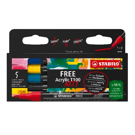 [538701] STABILO FREE ACRYLIC T100, SET ROYAL