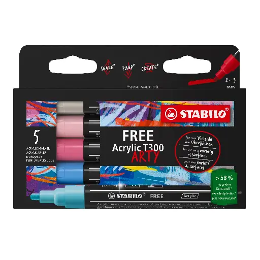 [538702] STABILO FREE ACRYLIC T300, PASTELLSET
