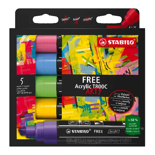 [538107] STABILO FREE ACRYLIC T800, SET ZEE