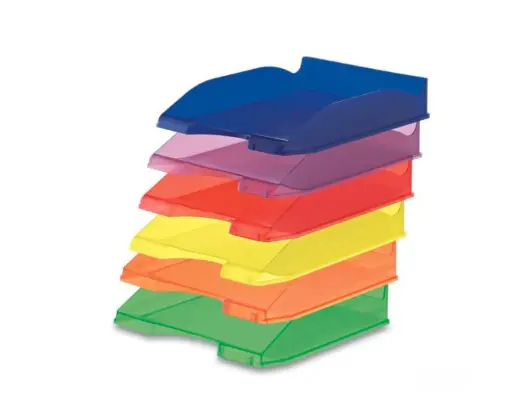 [020908] BAC À COURRIER TRANSPARENT COLORÉ, LA BOÎTE DE 6