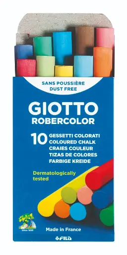 [73081] GIOTTO ROBERCOLOR KLEURKRIJTEN, DOOS VAN 10 ASS.