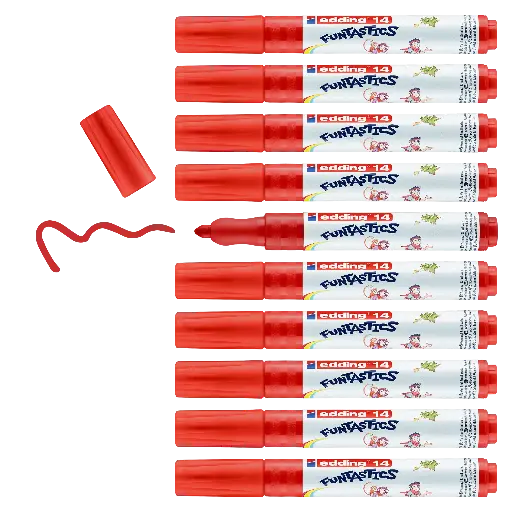 [534901] EDDING 14 FUNTASTIC- 3MM RED, BOX OF 10