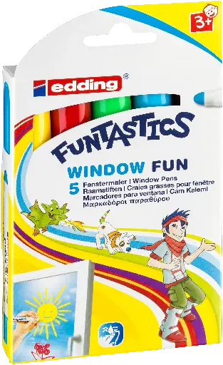 [535107] EDDING 16 FUNTASTIC WINDOW FUN, ÉTUI DE 5 ASS.