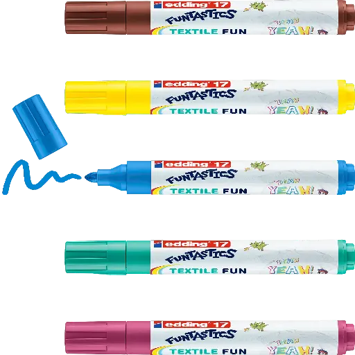 [535106] EDDING 17 FUNTASTICS TEXTIL-SPASS, 5ER-PACKUNG SORT.