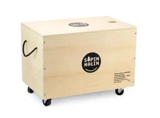 [JO020] CAISSE À ROULETTES DE 1000 PLANCHETTES EN BOIS NATUREL