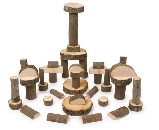 [94110] BLOS DE CONSTRUCTION BOIS BRUT, 50 PIÈCES