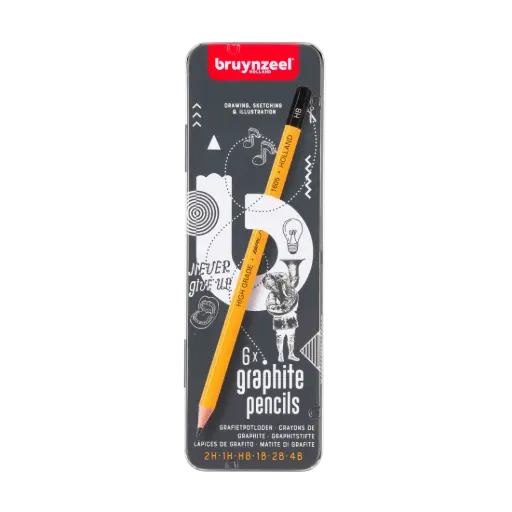 [BA008] TEENS BUROTEK BOÎTE MÉTALLIQUE 6 CRAYONS GRAPHITE