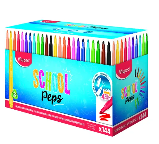 [53803] MARQUEURS SCHOOL PEPS 2, CLASSPACK DE 144