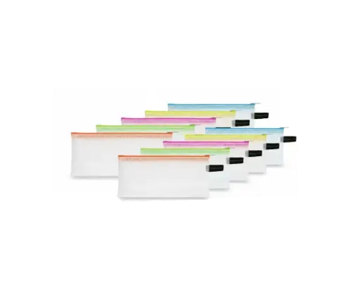 [351509] POCHETTES FOURRE-TOUT NÉON PLUMIERS, LOT DE 10