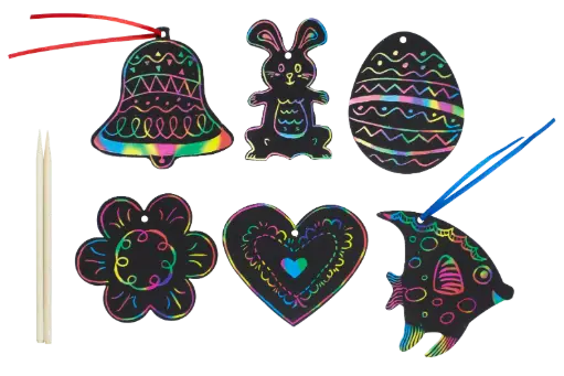 [82164] FORMES À GRATTER PRINTEMPS, LOT DE 60