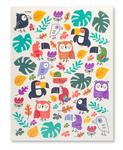 [8613] TRANSFERTS À SEC OISEAUX TROPICAUX
