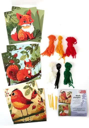 [8316B15] CARTES À BRODER "LA FORÊT", LOT DE 6