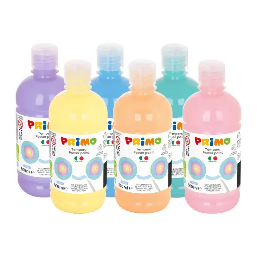[5057B] GOUACHE PRIMO PASTEL 500CC, ASS. DE 6