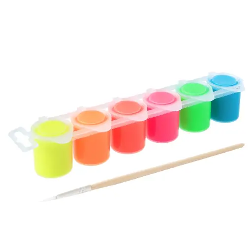 [500801B] FLUORESCENT GOUACHE BOX OF 6 25CC JARS