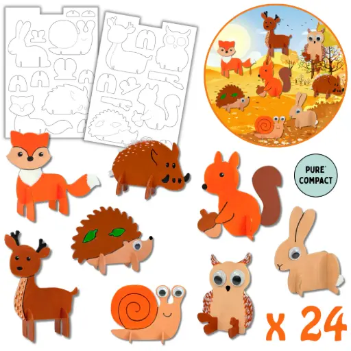 [99099] MES ANIMAUX DE LA FORÊT EN 3D, LOT DE 24
