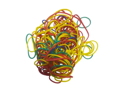 [0178] ELASTIQUES COULEURS ET TAILLES ASSORTIES, SACGET DE 50 GRS.
