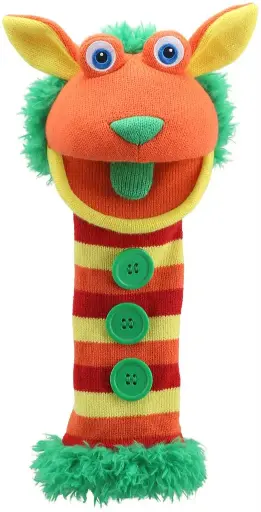 [SA3959] MARIONETTE CHAUSSETTE ÉCO "BUTTONS"