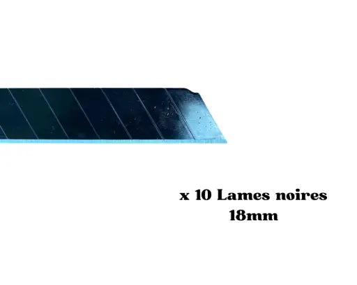 [03462] LAMES NOIRES 18MM, ETUII DE 10 LAMES