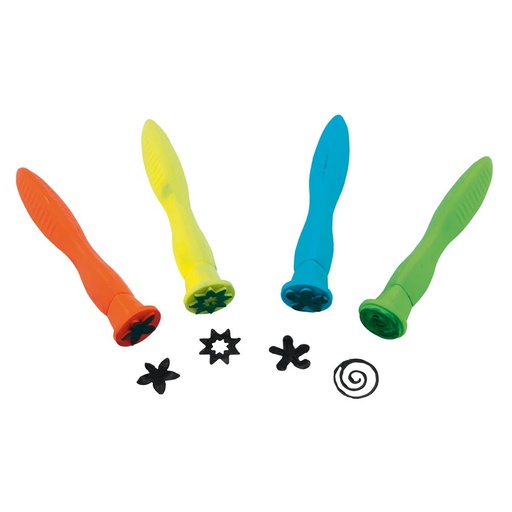 [57203] STEMPEL MIT MUSTER, EASY GRIP, 4ER-SET