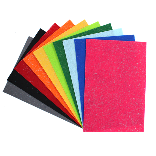 [8144] BIOLOGISCH ABBAUBARER PAILLETTENFILZ 20X30CM, 10 SORTIERT