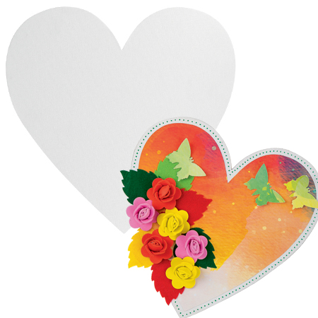 [80835] TABLEAU COEUR CARTON TOILÉ 20 CM-3MM, PIECE