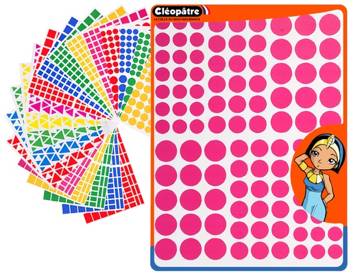 [82971] Zelfklevende stickers geografische vormen, 20 vellen