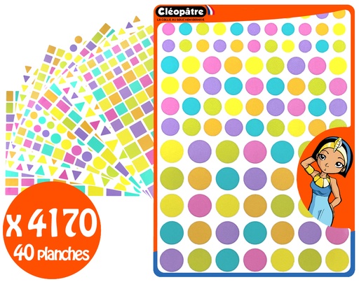 [829951] Pastelkleurige geometrische stickers, 40 vellen