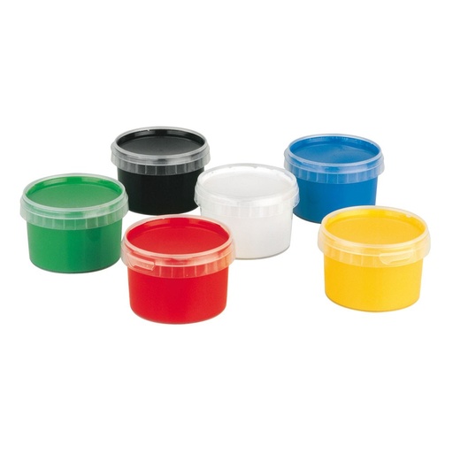 [5029] VINGERVERF GOUACHE, 6 POTTEN VAN 250CC