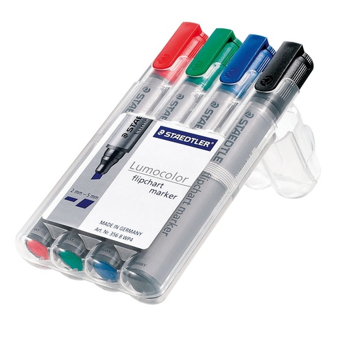 [5387] FLIPCHART MARKERS, CASE OF 4