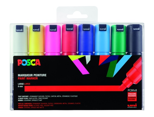 [53733] POSCA PC8K BASIC COLORS MARKERS, BOX OF 8
