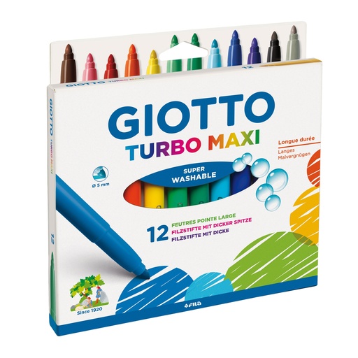 [537702] MARQUEURS TURBO MAXI, ÉTUI DE 12