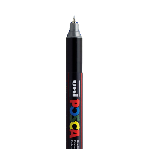 [C1M02] POSCA EXTRA FINE PC1MR MARKER, ZILVER