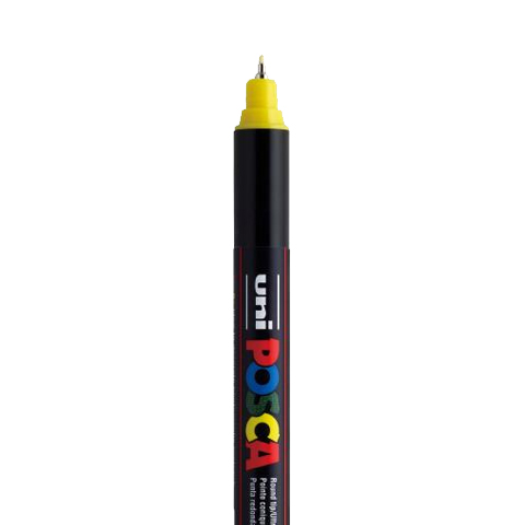 [C1M09] POSCA EXTRA FINE PC1MR MARKER, YELLOW