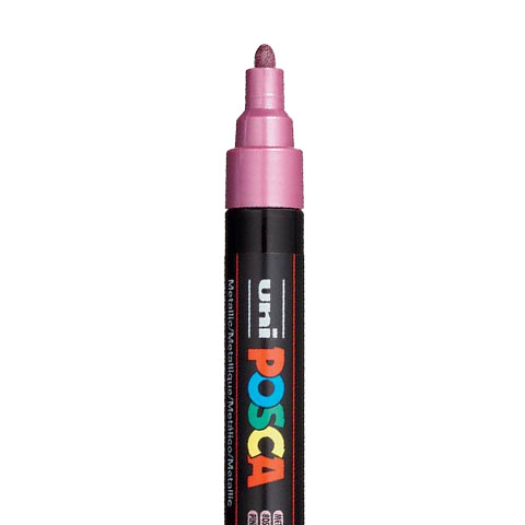 [C5M27] MARQUEUR POSCA PC5M, ROSE MÉTAL