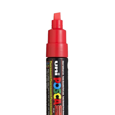 [C8K37] POSCA PC8K MARKER, FLUORESZIERENDES ROT